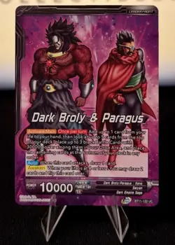 DBS Card Game Dark Broly & Paragus, the Corrupted BT11-122 UC Parallel Foil Mint - Image 2