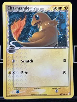 Charmander 49/100 Regular Crystal Guardians 2006 Pokemon Card - Image 3