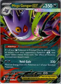 Mega Gengar ex 056/094 ME02: Phantasmal Flames - Pokemon Card - NM - Image 1