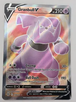 Pokemon TCG Granbull v Holo Ultra Rare Card Brilliant Stars 159/172 NM Condition - Image 1