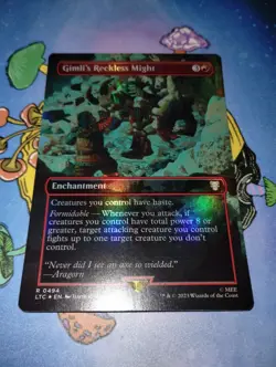 1x MTG Foil Gimli's Reckless Might Lord of the Rings Tales of Middle Earth NM - Image 1