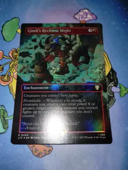 1x MTG Foil Gimli's Reckless Might Lord of the Rings Tales of Middle Earth NM - Image 2