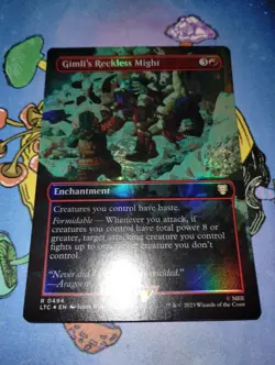 1x MTG Foil Gimli's Reckless Might Lord of the Rings Tales of Middle Earth NM - Image 3