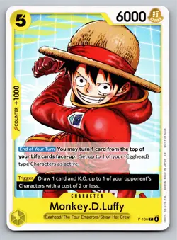 One Piece Monkey.D.Luffy P-106 Tournament Pack 2026 Vol.2 Promo NM - Image 1