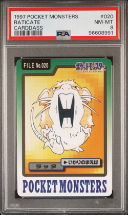 PSA 8 Raticate 020 Carddass NM-Mint Pokemon Card Vending 1997 Pocket Monsters - Image 1