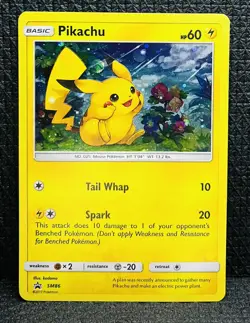 Pikachu SM86 Black Star Promo Cosmos Holo Pokemon Card - NM - Image 1