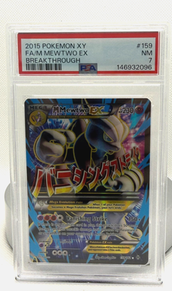 Pokemon M Mewtwo EX (159 Full Art) 159/162 Breakthrough Holo PSA 7 - Image 1