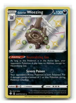 Galarian Weezing SV077/SV122 Shining Fates Shiny Vault Pokemon Holo NM - Image 1