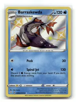 Barraskewda SV032/SV122 Shiny Rare Shining Fates Shiny Vault Pokemon Holo NM - Image 1