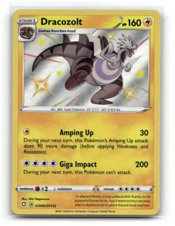 Dracozolt SV045/SV122 Shiny Rare Shining Fates Shiny Vault Pokemon Holo NM - Image 1