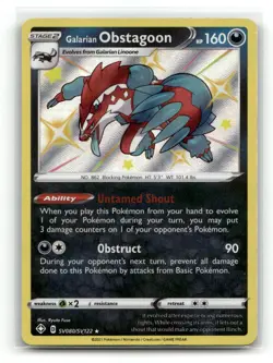 Galarian Obstagoon SV080/SV122 Shining Fates Shiny Vault Pokemon Holo NM - Image 1