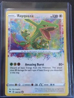 Pokemon Rayquaza 138/185 Amazing Rare Vivid Voltage Pokemon Holo Near Mint - Image 1