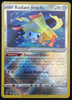RADIANT JIRACHI 120/195 NM RADIANT RARE SILVER TEMPEST POKEMON 2022 - Image 1
