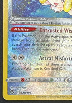 RADIANT JIRACHI 120/195 NM RADIANT RARE SILVER TEMPEST POKEMON 2022 - Image 5