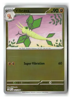 Vibrava 052/094 Common Phantasmal Flames Pokemon Reverse Holo Near Mint - Image 1