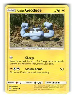 Alolan Geodude 35/181 Common Team Up Pokemon Lightly Played - Image 1