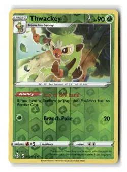 Thwackey 012/072 Uncommon Shining Fates Pokemon Reverse Holo Near Mint - Image 1