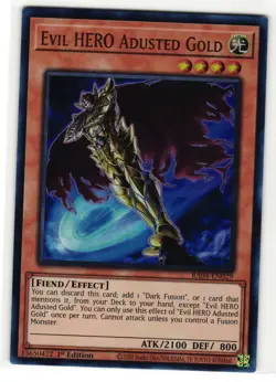 EVIL HERO ADUSTED GOLD RA04-EN029 ULTRA RARE YU-GI-OH TCG - Image 1