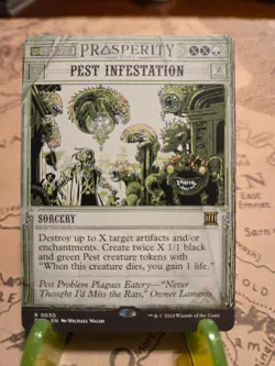 MTG Outlaws of Thunder Junction Breaking News: Pest Infestation Showcase Rare NM - Image 1