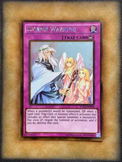 Yugioh Solemn Warning PGL2-EN068 Gold Rare NM - Image 1