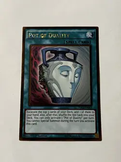 Yu-Gi-Oh! Pot of Duality PGL2-EN055 Gold Rare Holo 1st Ed Spell Konami - Image 1