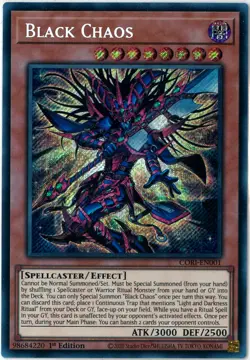 Yugioh Black Chaos Secret Rare CORI-EN001 Chaos Origins 1st Edition English - Image 1