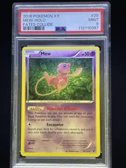Pokemon TCG Mew 29/124 XY Fates Collide Holo PSA 9 - Image 1