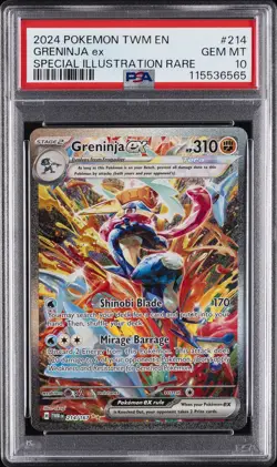 2024 POKEMON TWM EN-TWILIGHT MASQUERADE #214 GRENINJA EX PSA 10 - Image 1