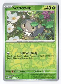 Scatterbug 005/191 - SV08: Surging Sparks Pokemon Reverse Holo NM - Image 1