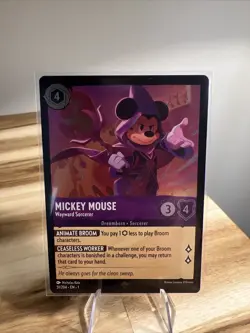 Disney Lorcana TCG Mickey Mouse Wayward Sorcerer 51/204 Sup Rare Cold FOIL NM-M - Image 1