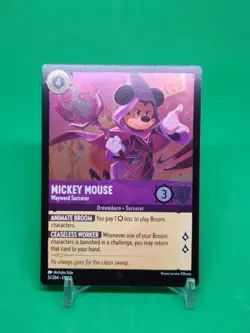 Disney Lorcana Mickey Mouse Wayward Sorcerer 51/204 Super Rare Foil - Image 1