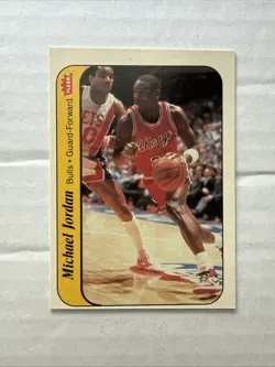 1986-87 Fleer Stickers Michael Jordan #8 (RC)—EX Rookie Sticker 86/87 Bulls - Image 1