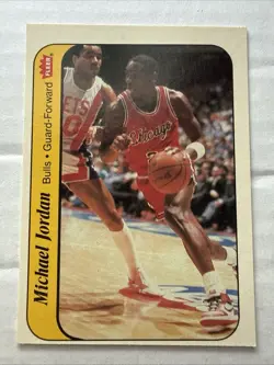 1986-87 Fleer Stickers Michael Jordan #8 (RC)—EX Rookie Sticker 86/87 Bulls - Image 2