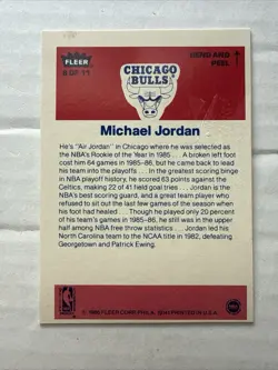 1986-87 Fleer Stickers Michael Jordan #8 (RC)—EX Rookie Sticker 86/87 Bulls - Image 3