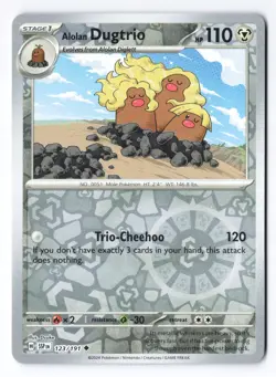 Alolan Dugtrio - 123/191 - SV08: Surging Sparks Pokemon Reverse Holo NM - Image 1