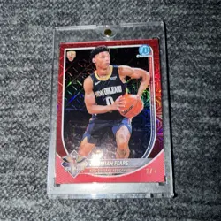 Topps 2025-26 Bowman Chrome Jeremiah Fears BCV-7 Red Mojo /5 - Image 1