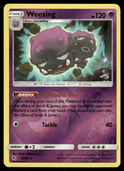 Weezing Reverse Holo 29/68 Rare Hidden Fates Pokemon Card Near Mint - Image 2