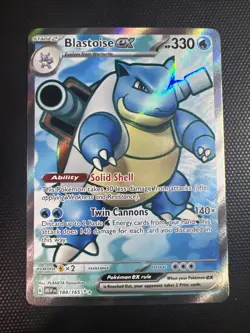 Blastoise ex - 184/165 - Pokemon 151 Full Art Ultra Rare Card NM - Image 1
