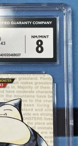 1996 Bandai Carddass Pokemon Part 2 Snorlax No. 143 Red Card CGC 8 - Image 3