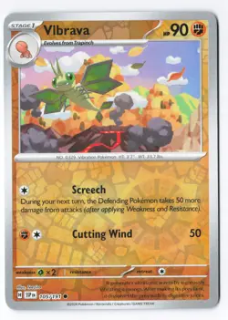 Vibrava - 105/191 - SV08: Surging Sparks Pokemon Reverse Holo NM - Image 1