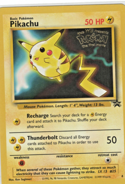 1999 Pokemon PIKACHU Kids WB Presents Pokemon The First Movie Promo Card #4 - Image 1