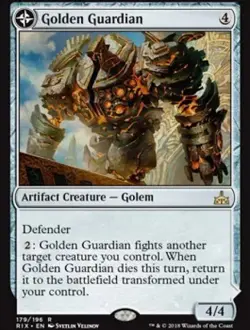 MTG Golden Guardian // Gold-Forge Garrison Rivals of Ixalan 179/196 Regular Rare - Image 1