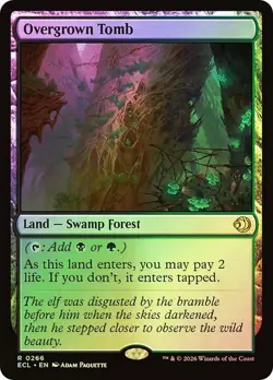 Magic The Gathering MTG OVERGROWN TOMB FOIL Lorwyn Eclipsed NM Near Mint - Image 1