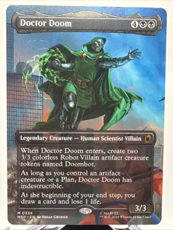 MTG Doctor Doom #0336 Borderless Mythic Marvel Super Heroes (MSH) - Image 2