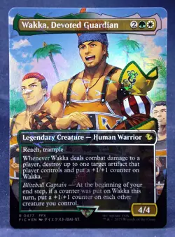 Wakka, Devoted Guardian (Borderless Chocobo Track FOIL) MTG Final Fantasy - NM - Image 1