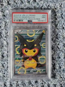 2016 POKEMON JAPANESE XY PROMO #231 PONCHO-WEAR.PIKACHU RAYQUAZA P.W. PSA 10 - Image 1
