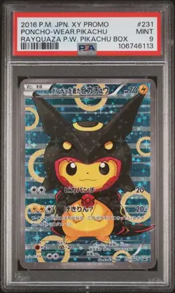 2016 POKEMON JAPANESE XY PROMO #231 PONCHO-WEAR.PIKACHU RAYQUAZA P.W. PSA 10 - Image 2