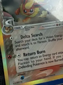 Pokemon Flareon Delta Species 5/113 Holo Rare 2005 EX Creased LP Condition - Image 2