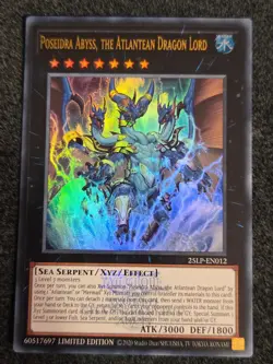 Yugioh Poseidra Abyss, The Atlantean Dragon Lord 25LP-EN012 Emblazoned Ultra NM - Image 1