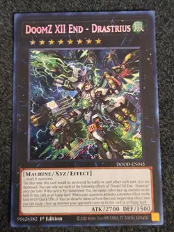 Yugioh! 1x DoomZ XII End - Drastrius DOOD-EN045 Secret Rare 1st Ed NM In Hand - Image 1